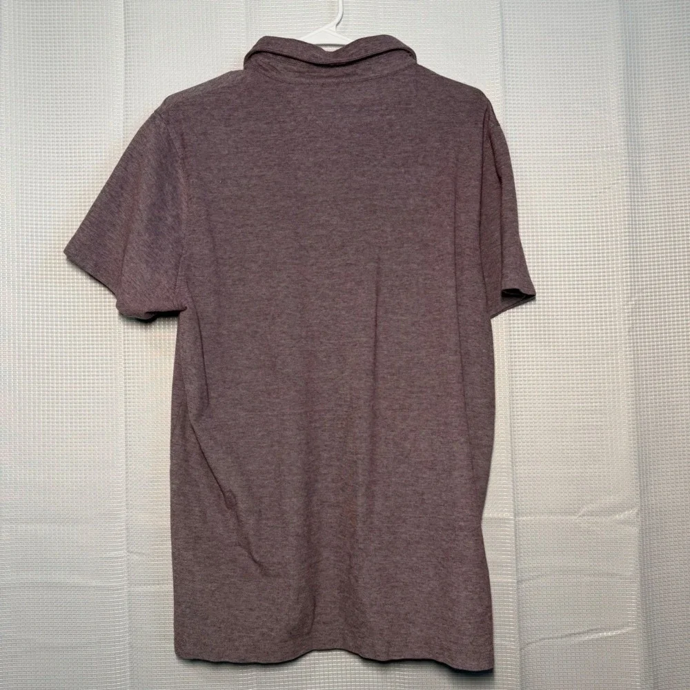 Banana Republic Performance Pique Polo Large Burgundy Heathered Chest Pocket